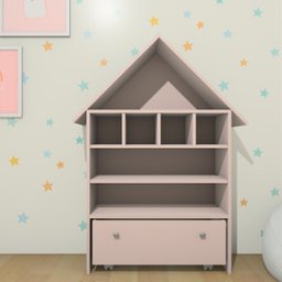 Casinha Nina Organizadora de Brinquedos 100% Mdf Rosa - 5