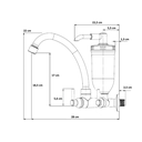 Ver imagem 3 de Torneira Filtro Cozinha Bica Móvel Parede ABS 1085 C-72 ¼ Vol