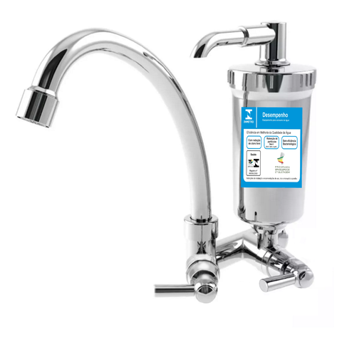 Torneira Filtro Cozinha Bica Móvel Parede ABS 1085 C-72 ¼ Vol