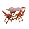 Conjunto Mesa Dobrável Retangular 120x70 com 4 Cadeiras de Madeira Maciça Imbuia - Straub Web - 1