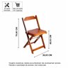 Conjunto Mesa Dobrável Retangular 120x70 com 4 Cadeiras de Madeira Maciça Imbuia - Straub Web - 5