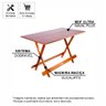 Conjunto Mesa Dobrável Retangular 120x70 com 4 Cadeiras de Madeira Maciça Imbuia - Straub Web - 2