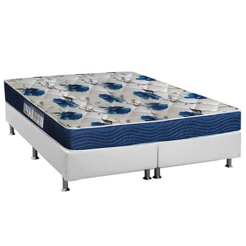 Cama Box Queen: Colchão Anatômico Ortobom D28/EP Fort Tech ISO 60 + Base CRC Courano White(