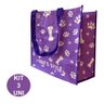 Bolsa Ecologica Reutilizavel Sacola de Ombro Ecobag Dobravel Compras Mercado Retornavel Kit 3 Uni - 2