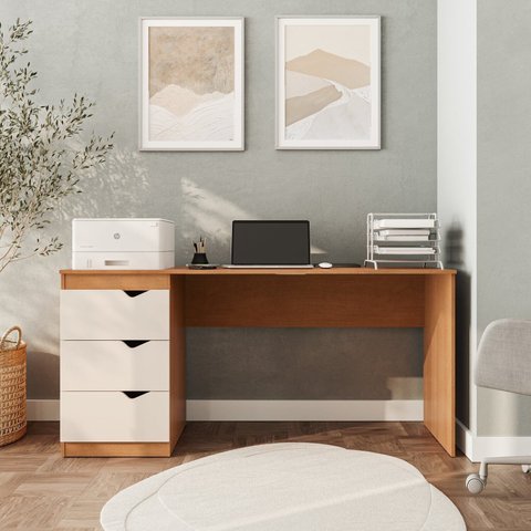 Escrivaninha Mesa Escritório 3 Gavetas 163cm X 77cm Porto