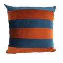Ver imagem 1 de CAPA DE ALMOFADA LISTRADA TERRACOTA E VERDE ESMERALDA EM VELUDO Almofadas Estilo