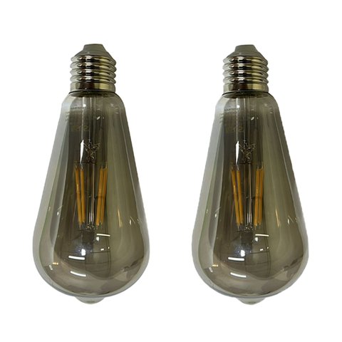 Lampada de Led Fume Multi Filamento Retro 30w Vintage Kit 2 Uni Bivolt Iluminaçao Casa Varanda Branc