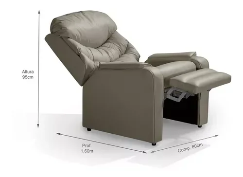 Ver imagem 2 de Poltrona Reclinável Papai Luxo D28 Estética - Corano Bege