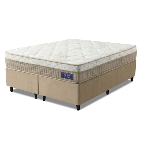 Cama Box Colchão Queen Molas Ensacadas Euro In Natural Confort 158x198x63cm