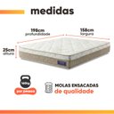 Ver imagem 5 de Cama Box Colchão Queen Molas Ensacadas Euro In Natural Confort 158x198x63cm