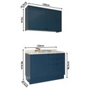 Ver imagem 4 de Cozinha Compacta Modulada 2 Peças 3 Portas 3 Gavetas Sevilha Azul/Órion/Cinza Argila