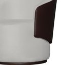 Ver imagem 4 de Poltrona Organica Recepção P/ Sala Aisha Corano Marrom e Suede Branco - Incasa Decor