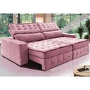Ver imagem 1 de Sofá Retrátil e Reclinável 2,75m Cama inBox Big Puffer com SoftGel D40 Velupluma Rose