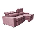 Ver mais imagens de Sofá Retrátil e Reclinável 2,75m Cama inBox Big Puffer com SoftGel D40 Velupluma Rose