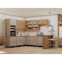 Ver imagem 1 de Cozinha Modulada Completa de Canto 10 Peças com Tampo Lumina Cinammon/freijó