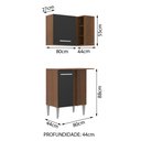 Ver imagem 3 de Kit Armário de Cozinha de Canto Reto 2 Portas com Armário Aéreo, Adega e Balcão Emilly Madesa