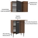 Ver imagem 4 de Kit Armário de Cozinha de Canto Reto 2 Portas com Armário Aéreo, Adega e Balcão Emilly Madesa