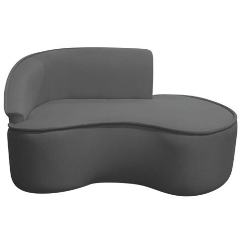 Divã Recamier Curvo Sala de Estar Recepção Marrocos 150cm Lado Direito Linho