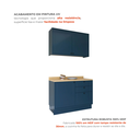 Ver imagem 5 de Cozinha Compacta Modulada 2 Peças Balcão com Tampo e 3 Gavetas 100% MDF Sevilha Azul Órion/Carvalho Nature