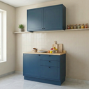 Ver imagem 1 de Cozinha Compacta Modulada 2 Peças Balcão com Tampo e 3 Gavetas 100% MDF Sevilha Azul Órion/Carvalho Nature