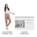 Ver imagem 6 de Balcão Gabinete de Pia 120 cm 1 Portas e 2 Gavetas (Com Tampo) Branco Stella Madesa