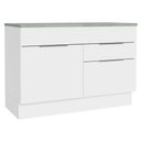 Ver imagem 1 de Balcão Gabinete de Pia 120 cm 1 Portas e 2 Gavetas (Com Tampo) Branco Stella Madesa