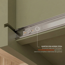 Ver mais imagens de Cozinha Compacta Modulada 2 Peças Balcão com Tampo 3 Gavetas e Armário Aéreo em MDF Sevilha Verde Hill/Cinza Argila