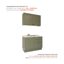 Ver imagem 5 de Cozinha Compacta Modulada 2 Peças Balcão com Tampo 3 Gavetas e Armário Aéreo em MDF Sevilha Verde Hill/Cinza Argila