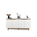 Ver imagem 2 de Aparador Buffet Sala Flow 4 Portas com Pés de Madeira - Rede Móveis