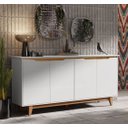 Ver imagem 1 de Aparador Buffet Sala Flow 4 Portas com Pés de Madeira - Rede Móveis