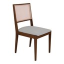 Ver imagem 5 de Cadeira de Jantar Estofada Suellen em Madeira e Mdf Mel Linho Cinza Prata