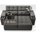 Ver imagem 6 de Sofá com Porta Copos e Carregador Usb Eureka 1,70m Assento Retrátil e Reclinável Velosuede