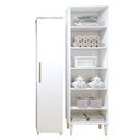 Ver imagem 1 de Lavanderia Modulada Campinas 2 Armários Multiuso 1 Porta 9 Prateleiras - Kaiki Móveis Branco