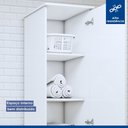 Ver imagem 7 de Lavanderia Modulada Campinas 2 Armários Multiuso 1 Porta 9 Prateleiras - Kaiki Móveis Branco