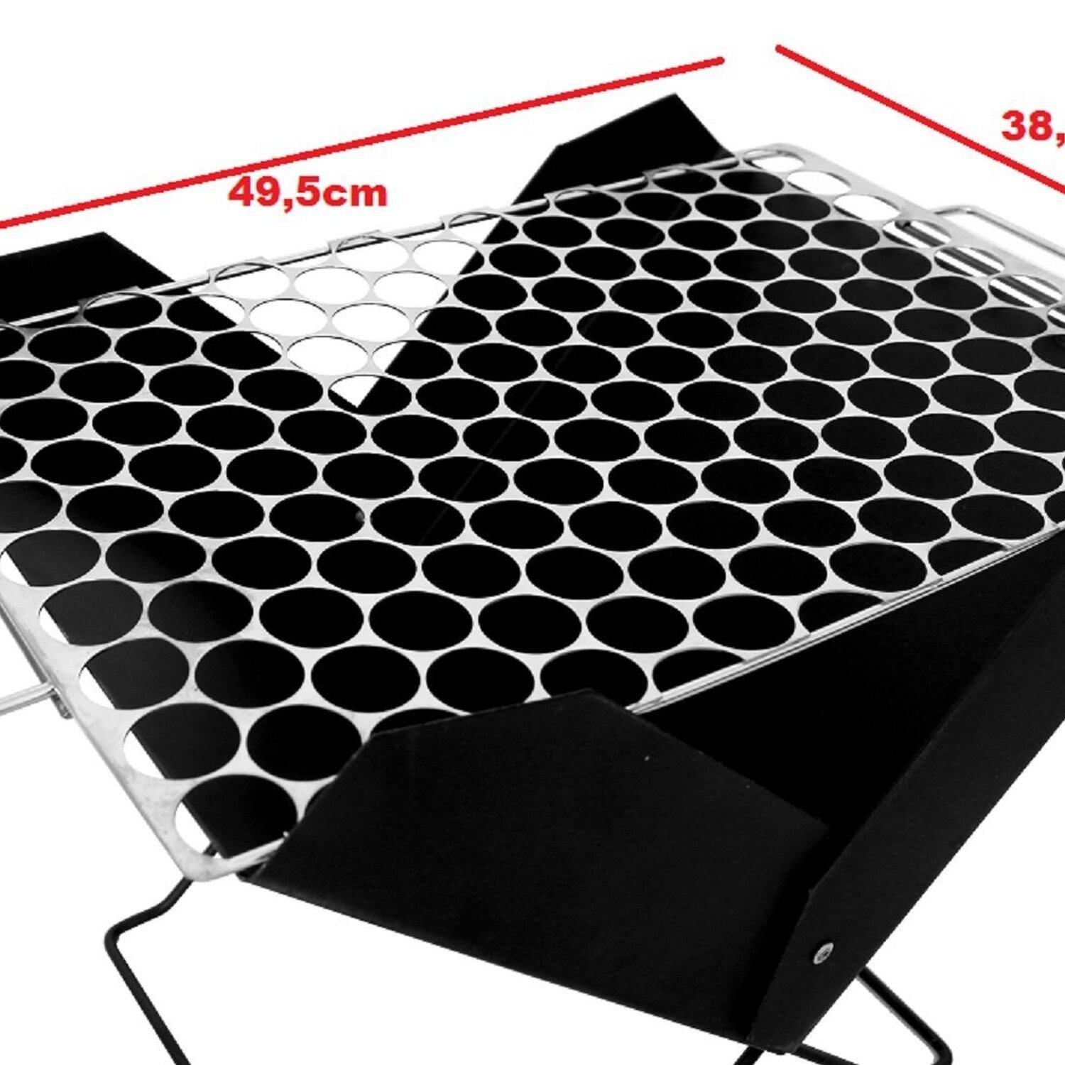 Churrasqueira Dobrável Portátil Est Cx Aço Carbono e Grelha - 2