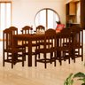 Conjunto Sala De Jantar Madeira Maciça Safira Com 8 Lugares Castanho Shop JM - 1
