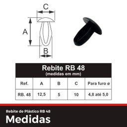 Rebite de Plástico Rb 48 Preto Pacote com 500 Un - 4