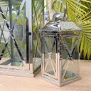 Ver imagem 4 de Kit Lanterna Marroquina 3pçs Aço Inoxidável Vidro Luxo 52x23