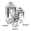 Ver imagem 7 de Kit Lanterna Marroquina 3pçs Aço Inoxidável Vidro Luxo 52x23