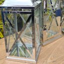 Ver imagem 5 de Kit Lanterna Marroquina 3pçs Aço Inoxidável Vidro Luxo 52x23