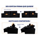 Ver imagem 6 de Sofá Retrátil Reclinável 250cm Ascari Suede Velut com molas Ensacadas - King House