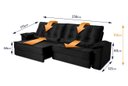 Ver imagem 3 de Sofá Retrátil Reclinável 250cm Ascari Suede Velut com molas Ensacadas - King House