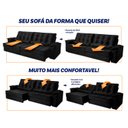 Ver imagem 5 de Sofá Retrátil Reclinável 250cm Ascari Suede Velut com molas Ensacadas - King House