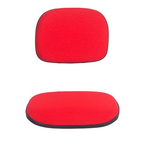 Kit Assento e Encosto Tapecado Conjunto Secretaria Ponta Caida para Cadeira de Escritorio Vermelha P