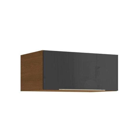 Armário Geladeira Vibra T654 C/ 1 Porta Basculante 80x50cm Canela/grafite Lacca - Kappesberg