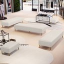Ver imagem 2 de Kit 02 Puffs Decorativo Sala de Estar Bali W01 Pés Palito 210x60cm Linho Cru - Lyam Decor