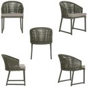 Ver imagem 5 de 1 Cadeira Noronha Aluminio Micro Pintura Verde, Tr. Telinha Corda Nautica Verde Militar, Estofado -