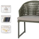 Ver imagem 4 de 1 Cadeira Noronha Aluminio Micro Pintura Verde, Tr. Telinha Corda Nautica Verde Militar, Estofado -