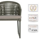 Ver imagem 3 de 1 Cadeira Noronha Aluminio Micro Pintura Verde, Tr. Telinha Corda Nautica Verde Militar, Estofado -