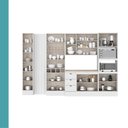 Ver imagem 3 de Cozinha Milla Clara Style 15 Portas 3 Gavetas MDF 350cm Branca Móveis Carraro